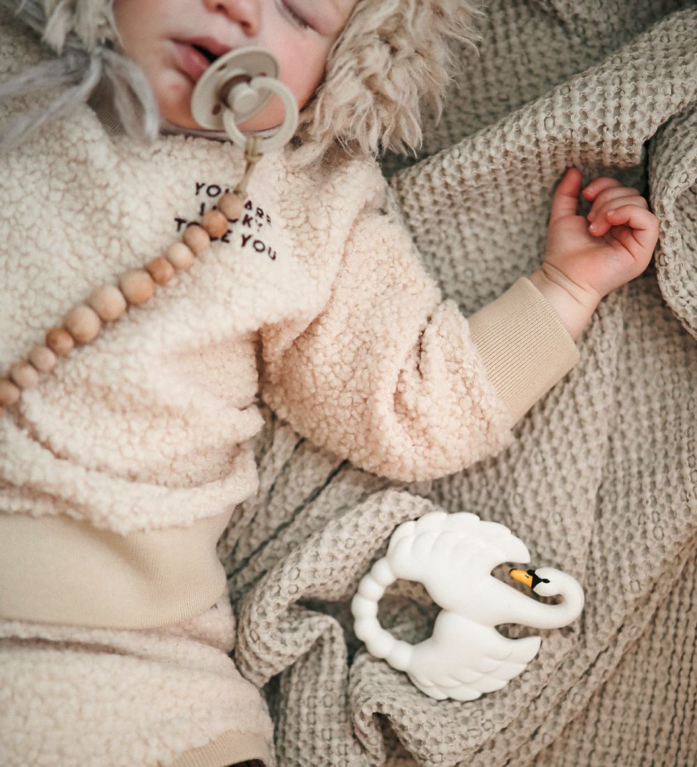 Natruba Teether - Natural rubber - Swan - White