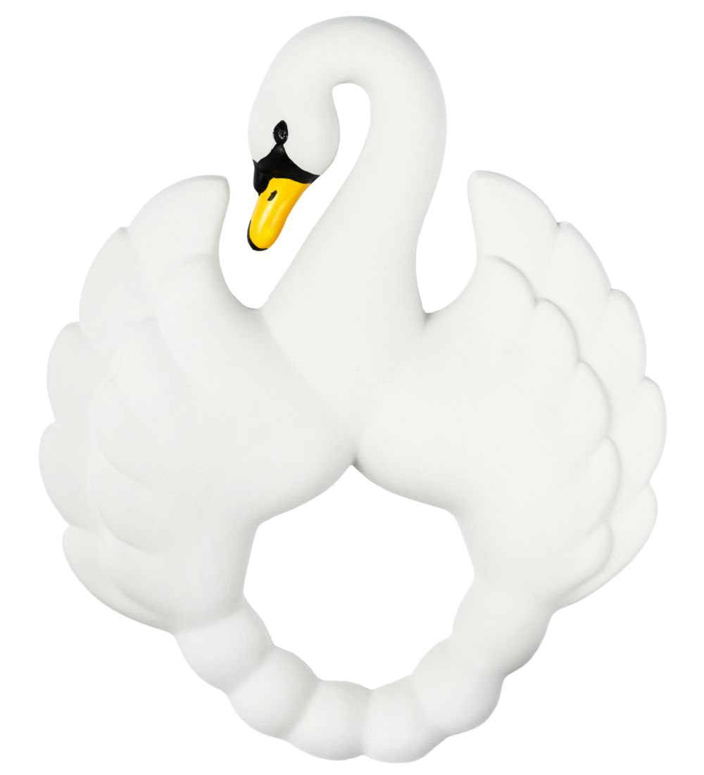 Natruba Teether - Natural rubber - Swan - White