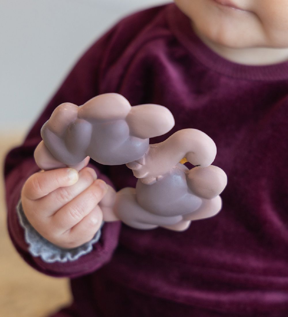 Natruba Teether - Natural rubber - Ostrich - Rose
