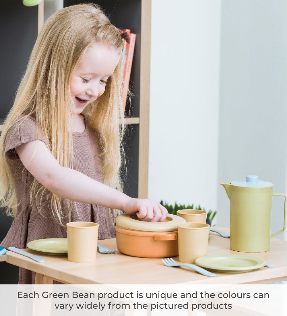 Dantoy Green Bean Geschirr - 22 Teile - Verschiedene Erdfarben