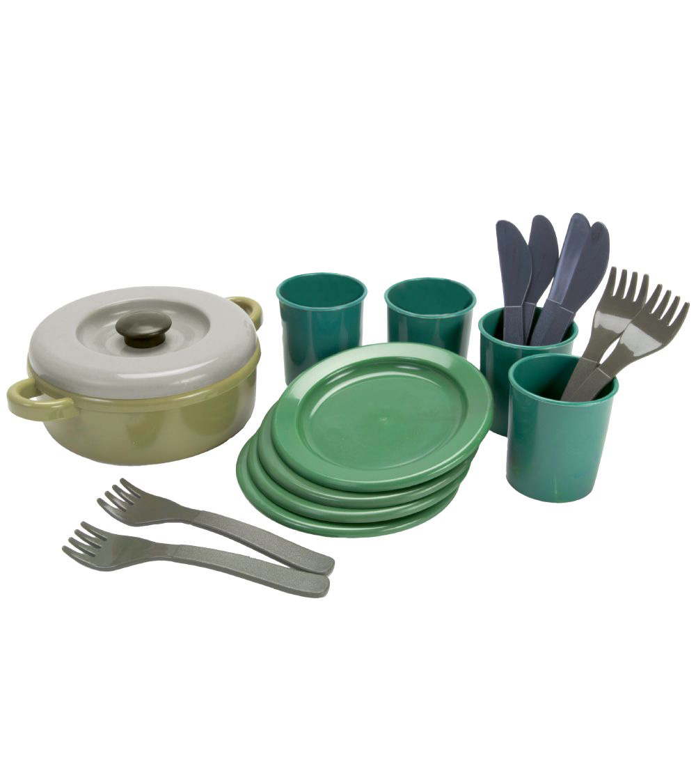 Dantoy Green Bean Geschirr - 22 Teile - Verschiedene Erdfarben