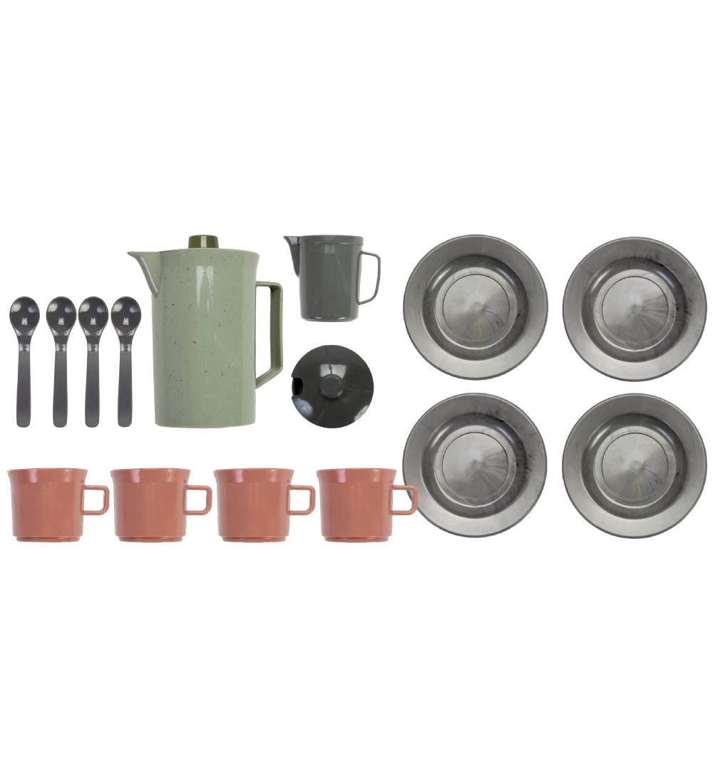 Dantoy Green Bean Coffee Set - 17 Parts - Assorted Earth Colours
