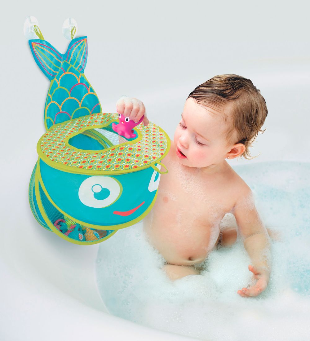 Ludi Aufbewahrungsnetz für die Badewanne - Ø31 cm - Blau/Grün