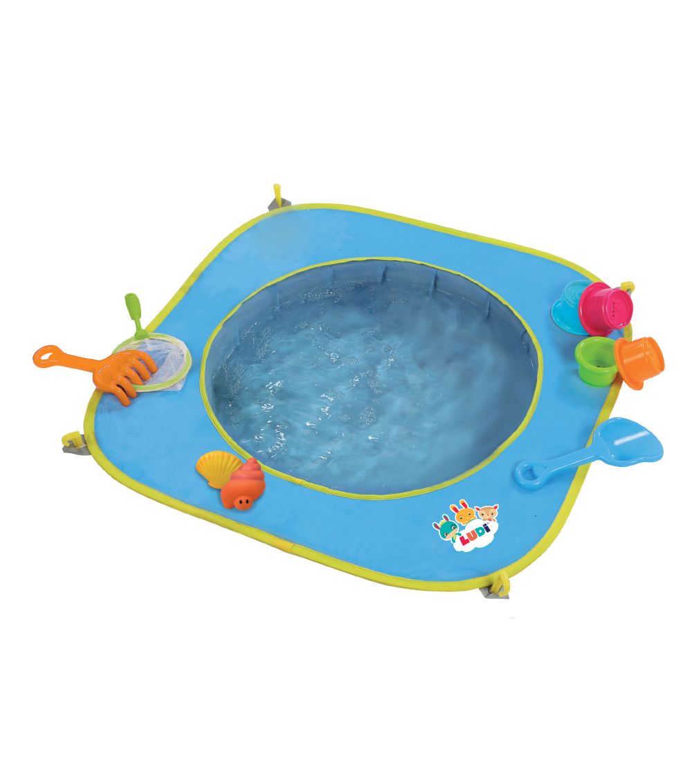 Ludi Beach Pool - 9 Parts - Blue w. Toys