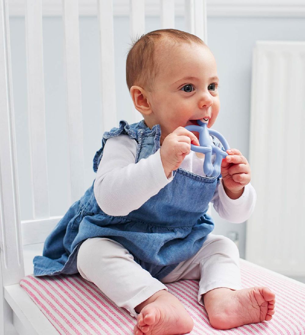 Matchstick Monkey Teether - Monkey Teething - Light Blue