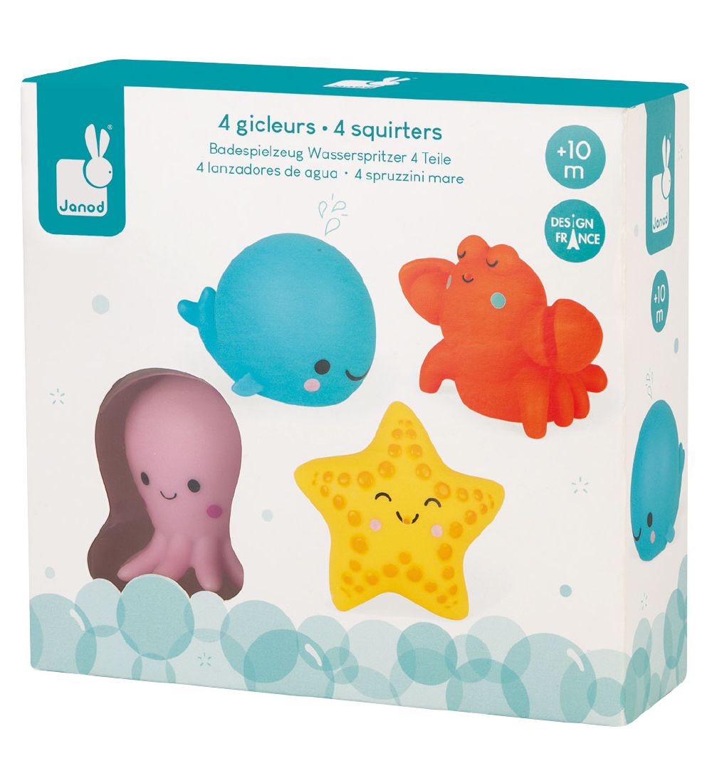 Jouet Pour le Bain Janod - 4 pces - Animaux marins