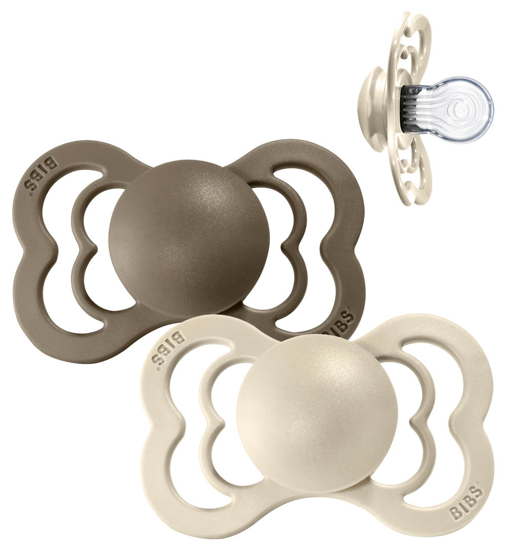 BIBS Supreme+ Pacifiers - Size 2 - 2-Pack - Symmetrical - Vanill