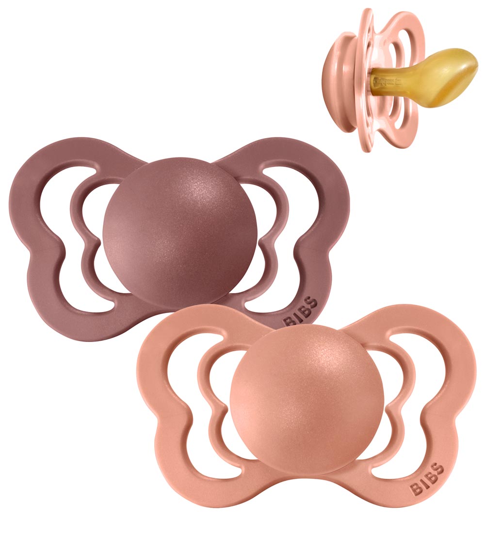 BIBS Couture Schnuller - Gr. 2 - 2er-Pack - Anatomisch - Peach/W