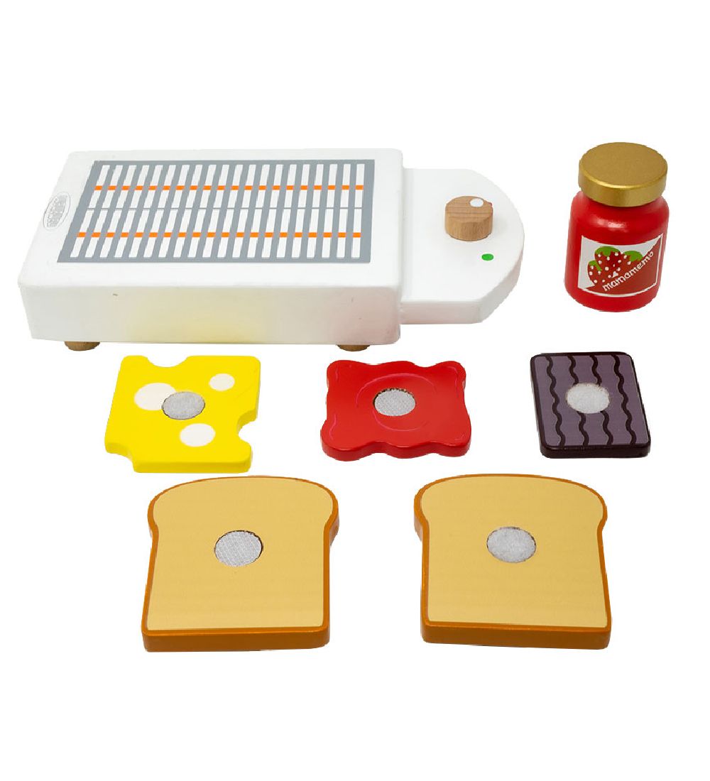 MaMaMeMo Play Food - Wood - Toaster Set