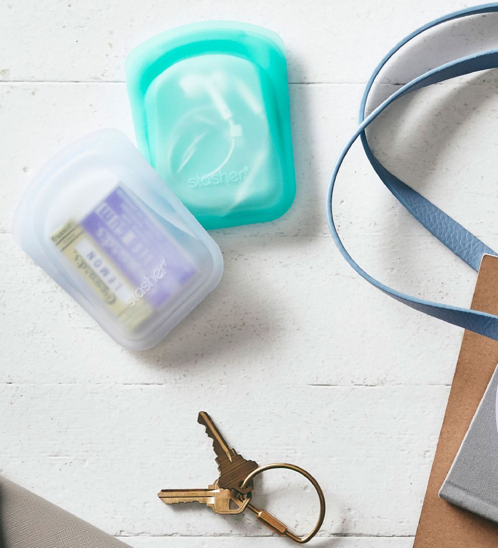 Stasher Storage Bags - 2-pack - 118 ml - Aqua/Transparent
