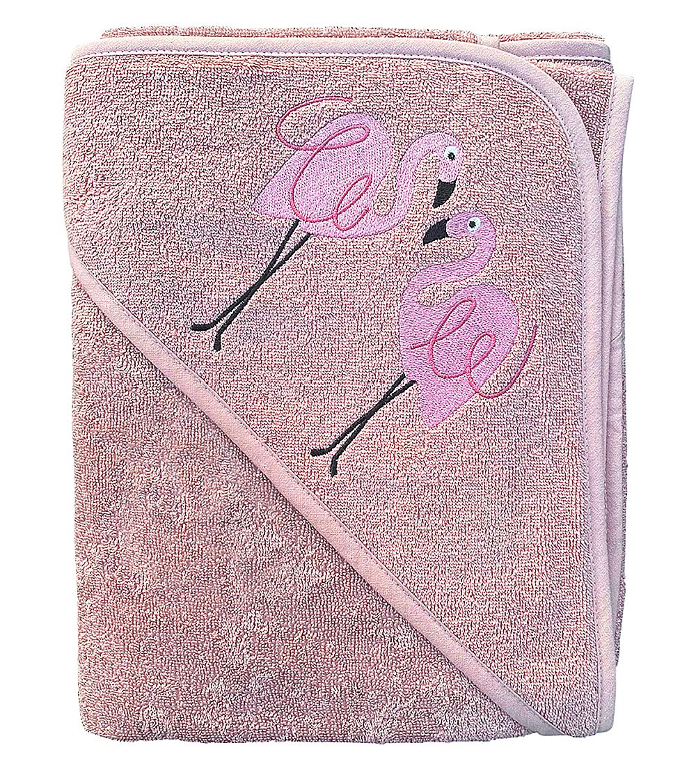 Nørgaard Madsens Babyhandduk - 75x75 cm - Rosa m. Flamingo