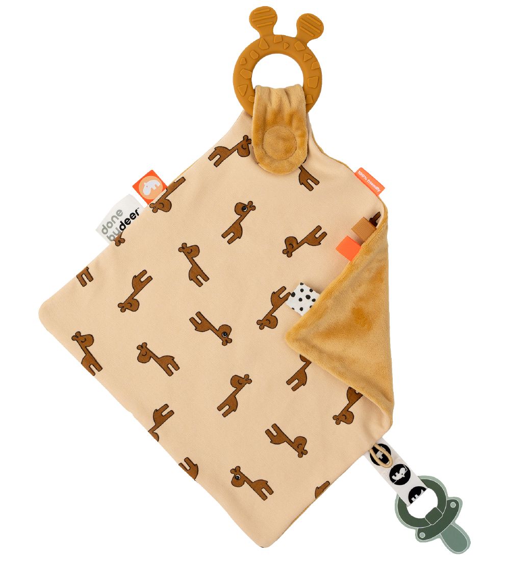 Doudou av. Anneau de dentition Done by Deer - Jaune Moutarde