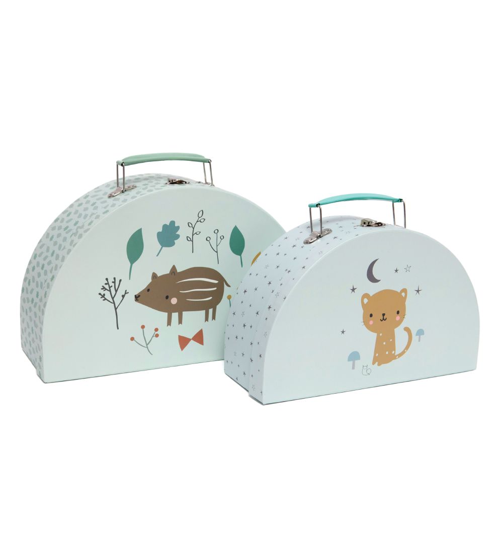 Petit Monkey Kofforta sett - 2 Stk. - 28/24 cm - Myntugrænt