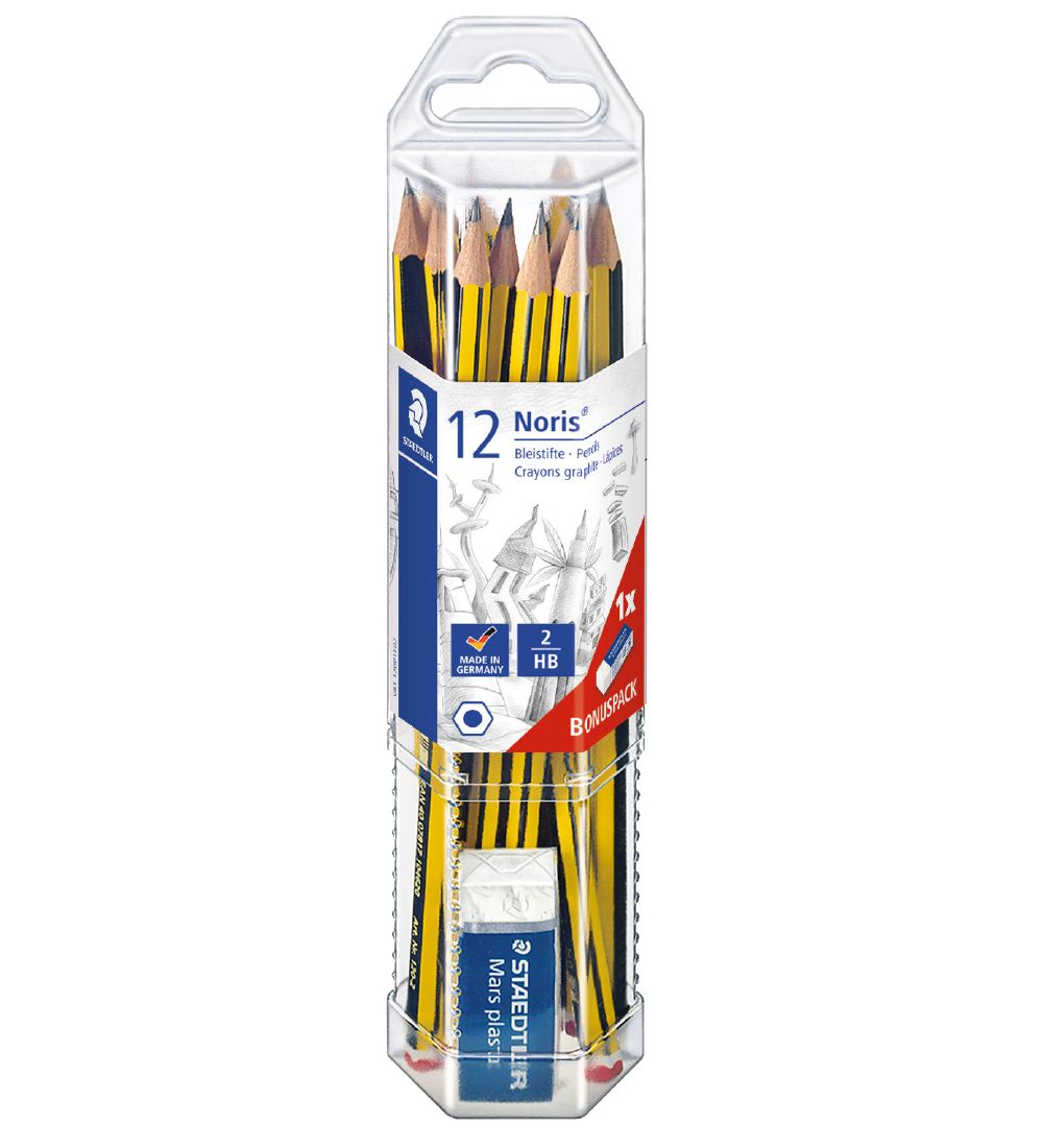 Staedtler Pencils - HB 2 - 12 pcs. w. Eraser