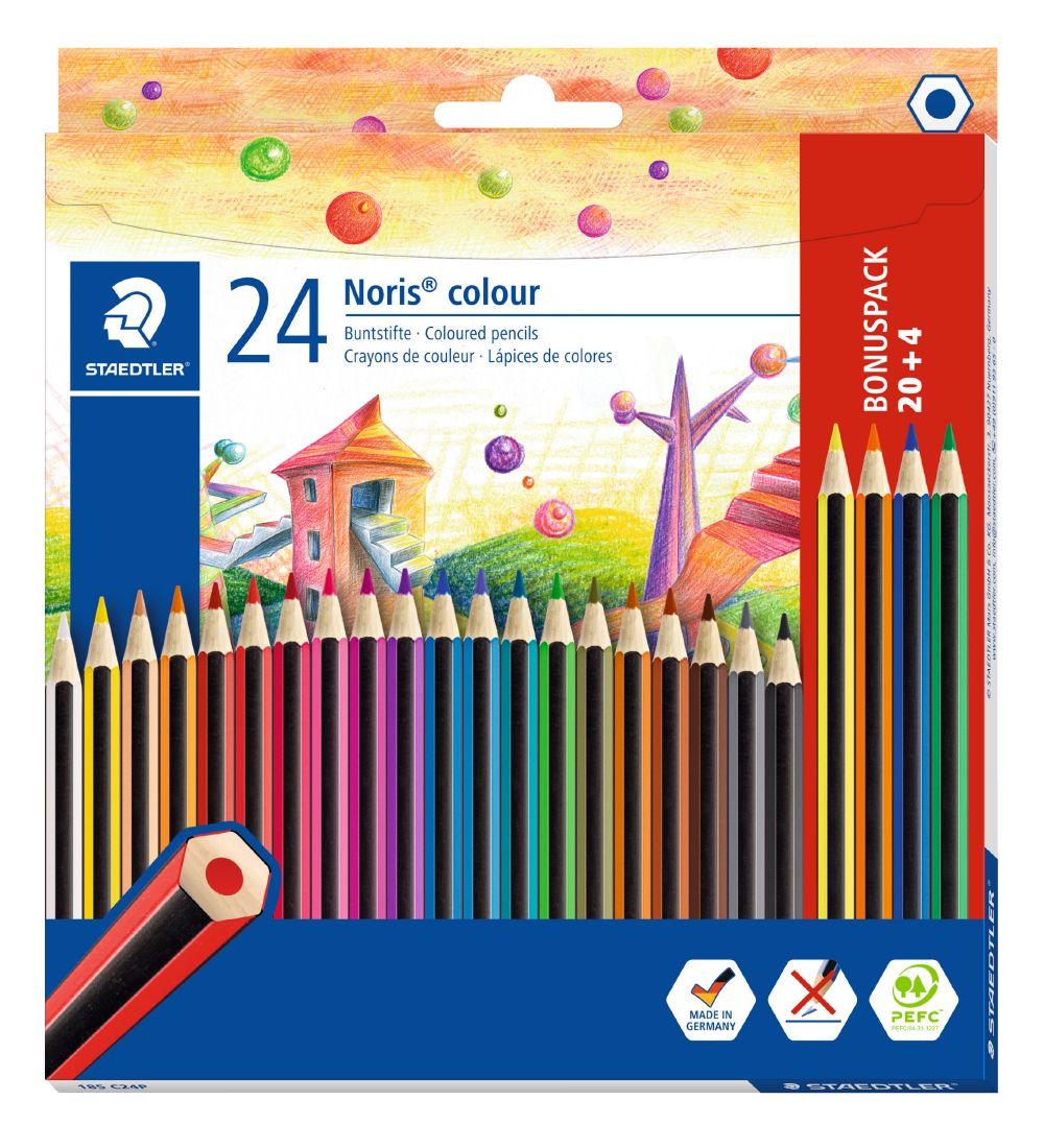 Staedtler Coloured Pencils - Noris Colour Bonus Pack - 20 + 4 pc