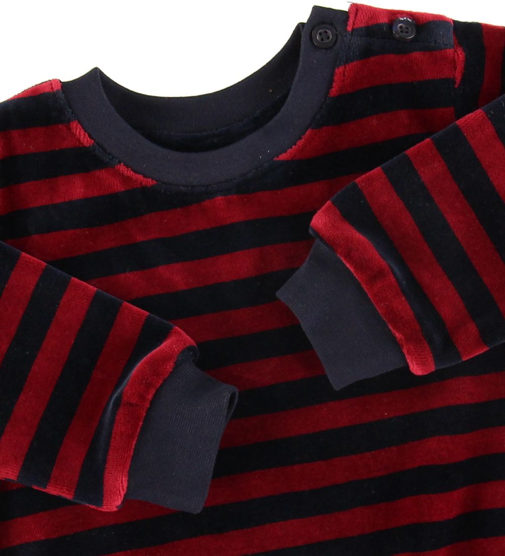 Noa Noa miniature Blússa - velour - Tegundir Blue M. Rendur