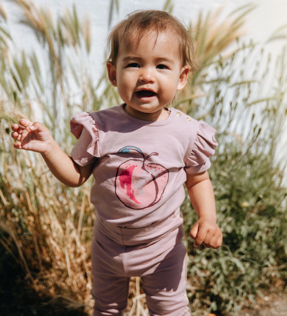 Soft Gallery Bodysuit s/s - Helga - Woodrose w. Print