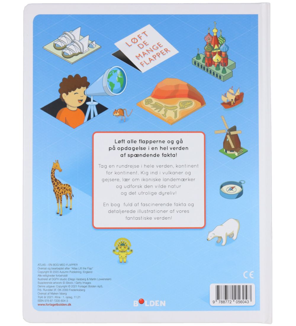 Forlaget Bolden Book - Atlas - En Bog Med Flapper - Danish