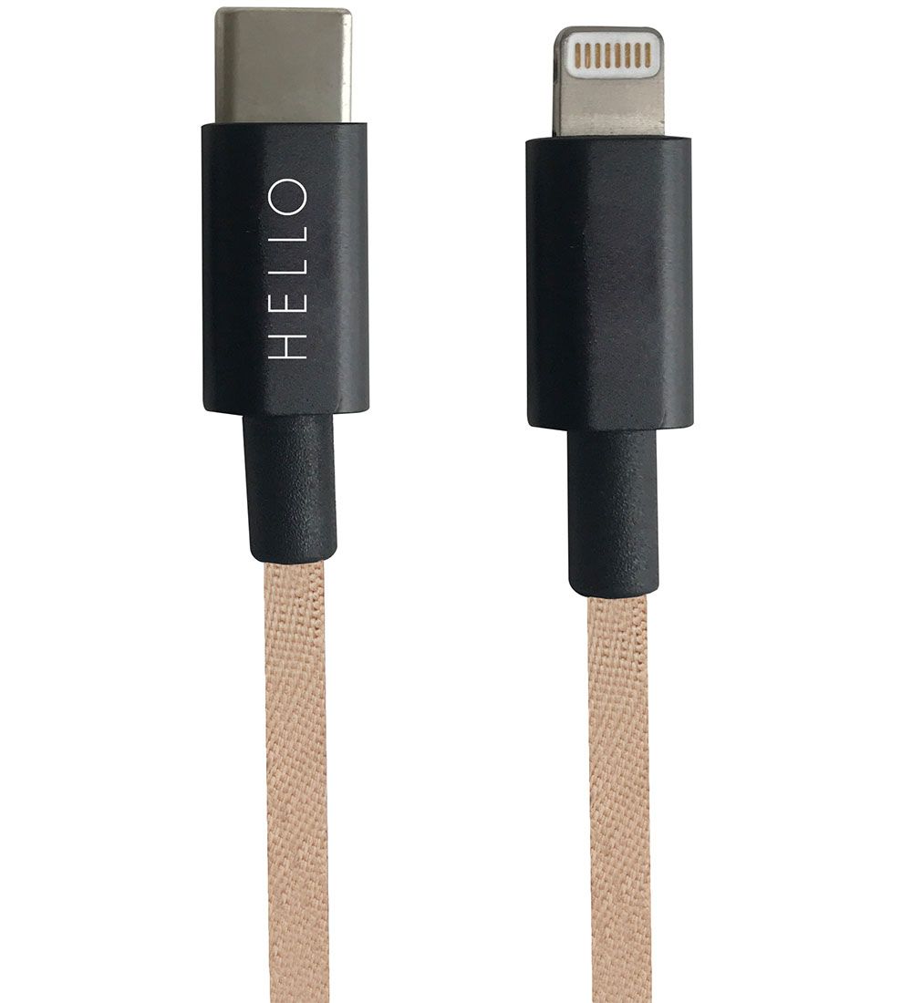 Design Letters Lightning Charging Cable - 1 m - Beige