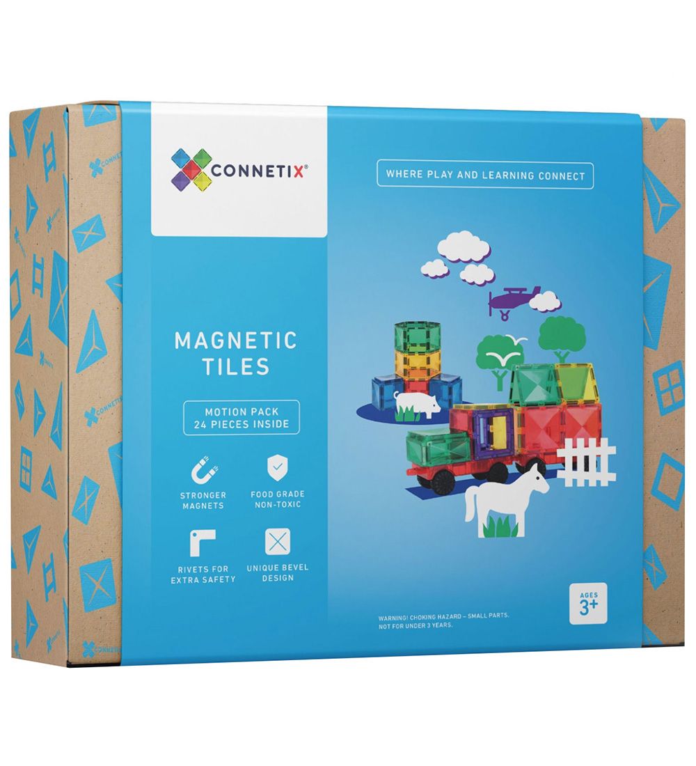 Connetix Magnet Set - 24 Parts - Rainbow Motion