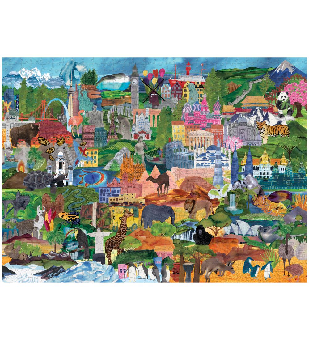 Crocodile Creek Puzzle Game - 1000 Bricks - World Collage