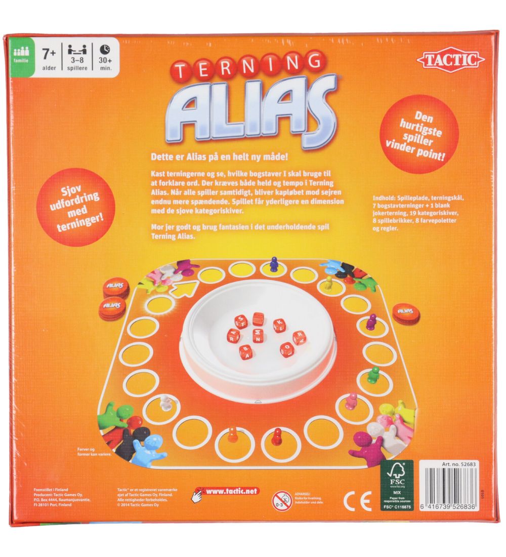 TACTIC Board Game Games - Dice Alias