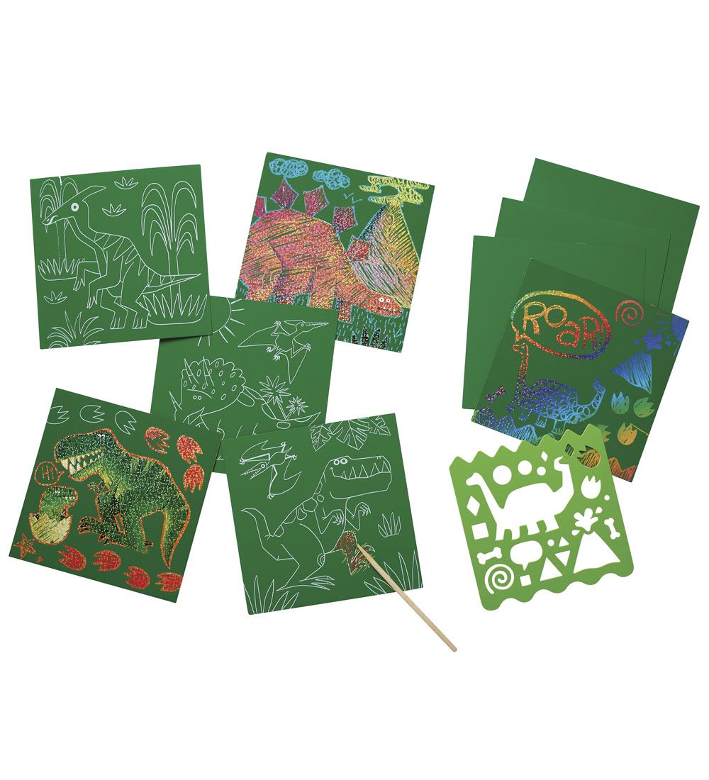 Scratch Art av. 16 feuilles/Stylet Crocodile Creek - 17 Parties