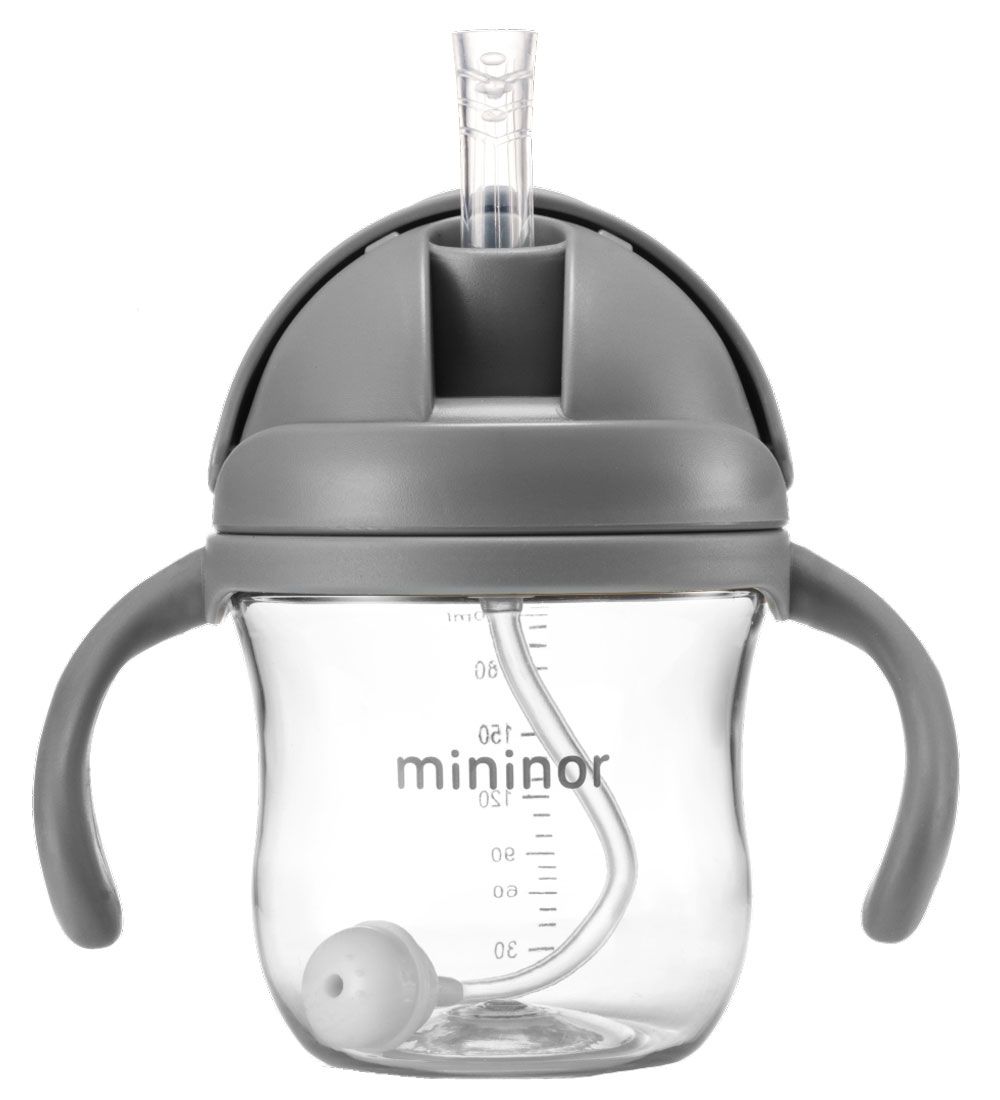 Mininor Cup w. Straws - Tritan - 220 mL - Grey
