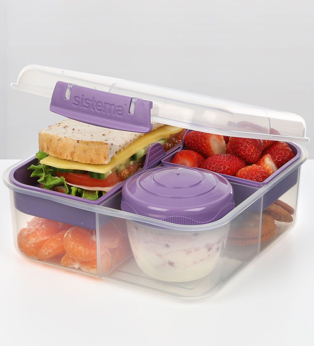 Sistema Lunchbox w. Container - Bento Cube - 1.25 L - Light Purp