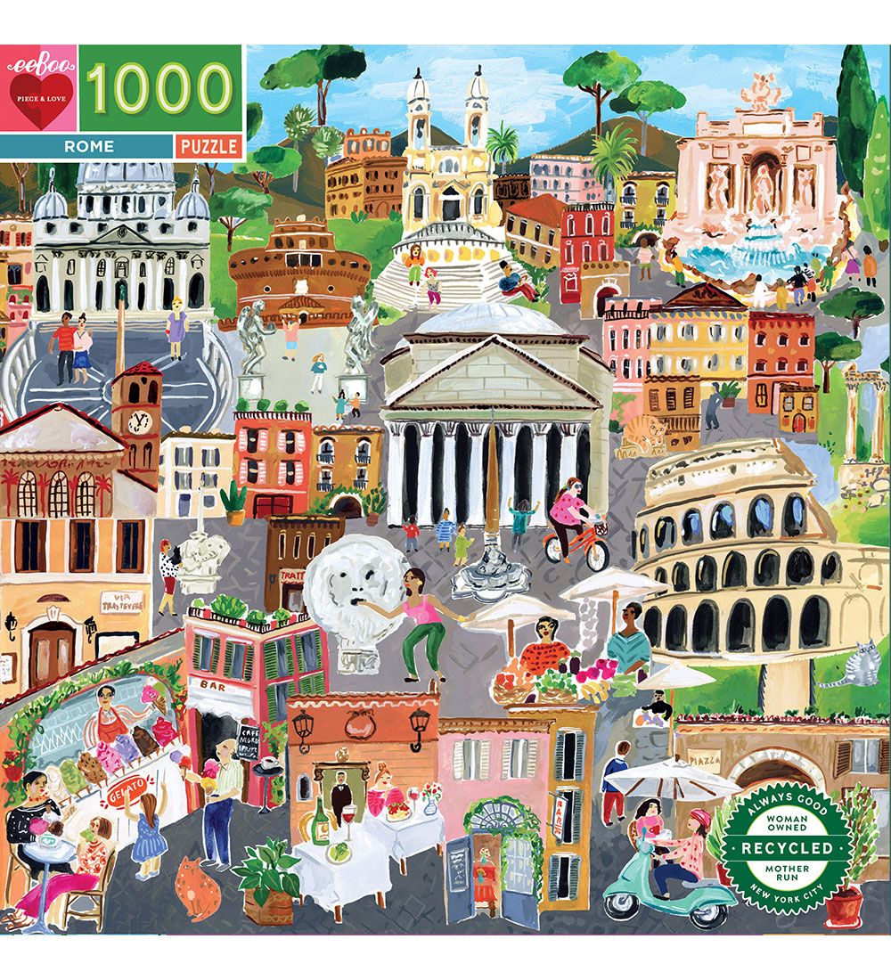 Eeboo Puzzle Game - 1000 Bricks - Rome
