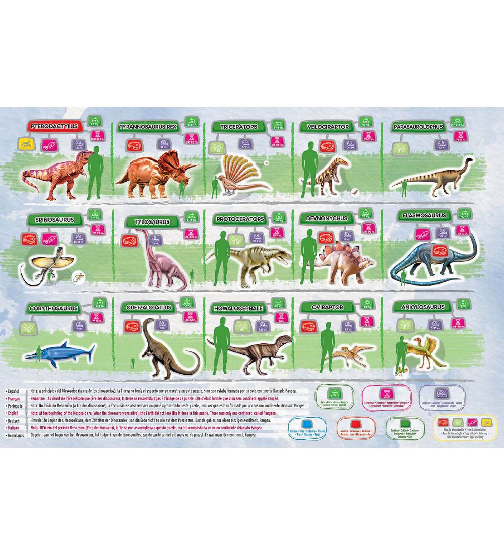 Educa Puzzle Game - 150 Bricks - Dinosaurs World Map