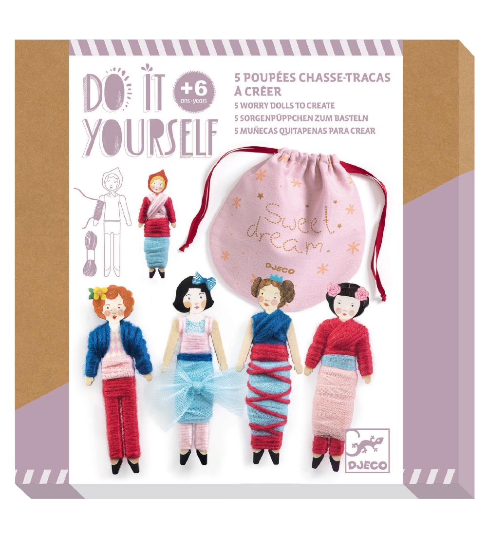 Djeco Kreativt leker - Bekymringsdukker DIY - Sweet Natt