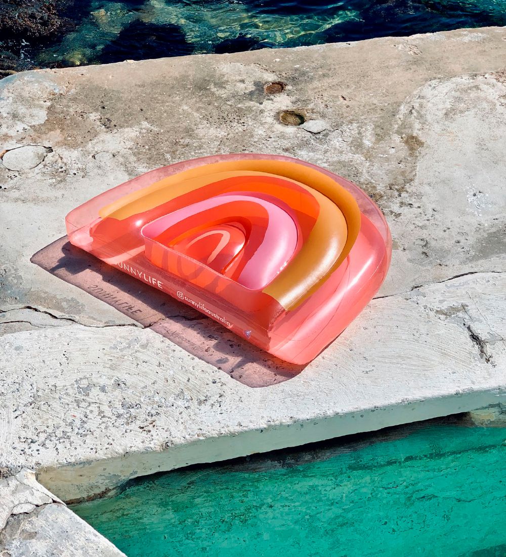 SunnyLife Float - 160x105 cm - Float Away Lie On - Rainbow - Pea