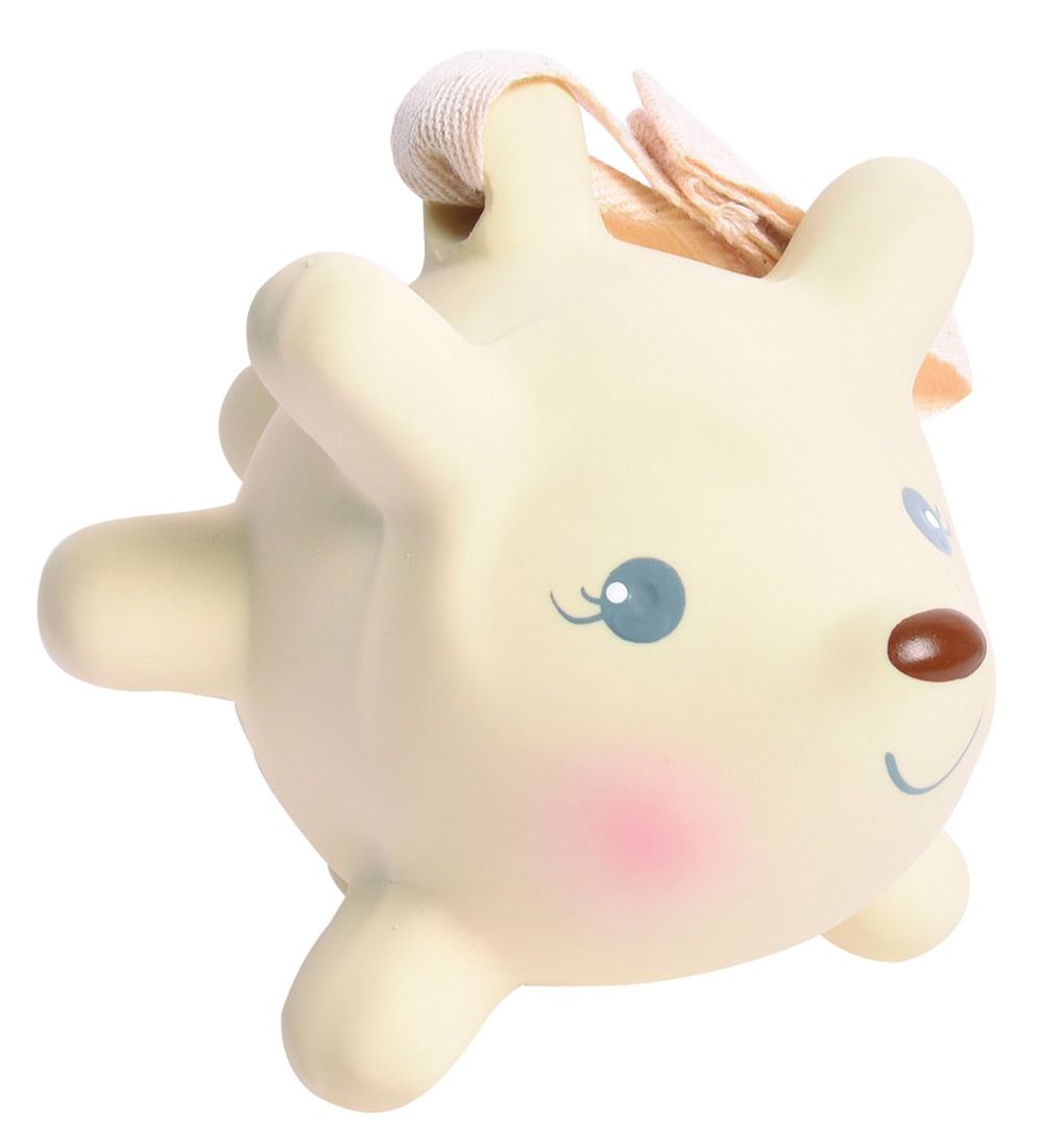 Tikiri Rattle Toy - Natural rubber - Hedgehog - Beige