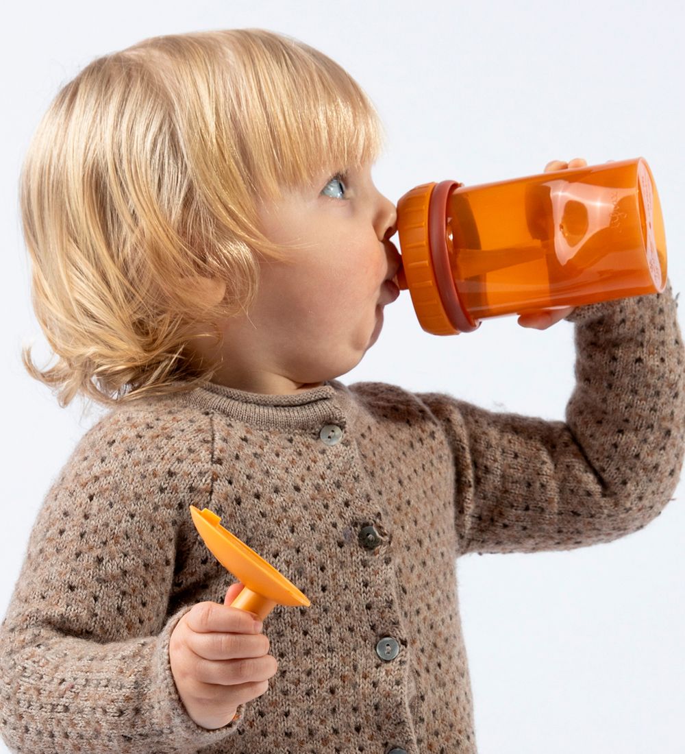 Difrax Drikkekop w. Straws - 250 mL - Pumpkin