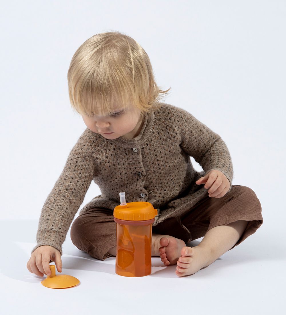 Difrax Drikkekop w. Straws - 250 mL - Pumpkin