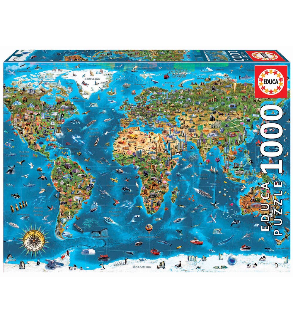 Educa Puzzle Game - 1000 Bricks - Worlds Wonders