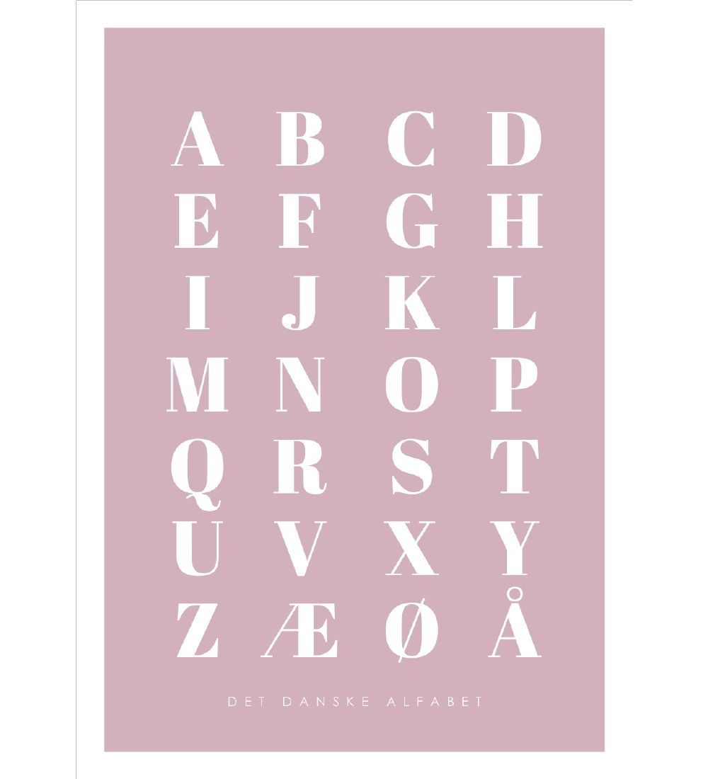Citatplakat Poster - A3 - Alphabet Poster - Pink