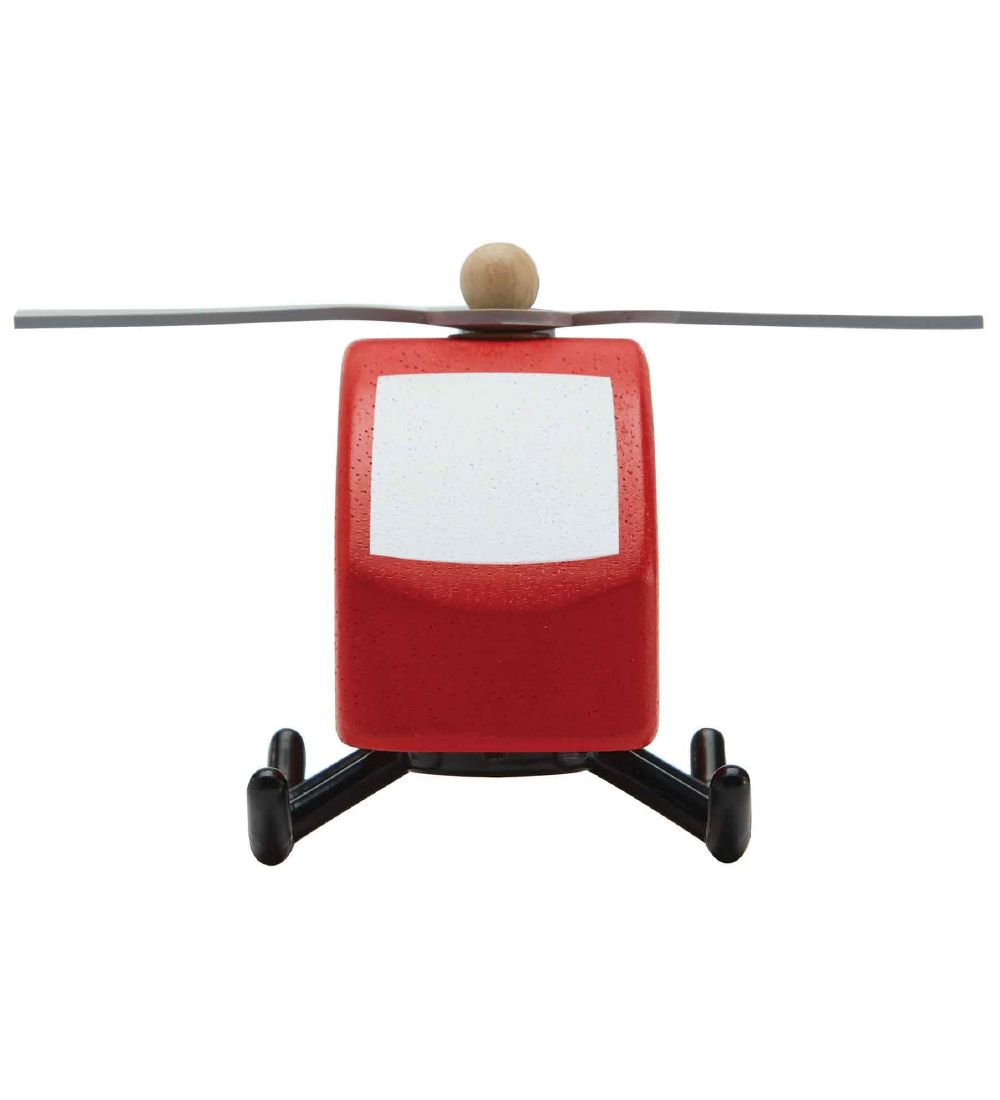 PlanToys Wooden Toy - Helicopter - Red