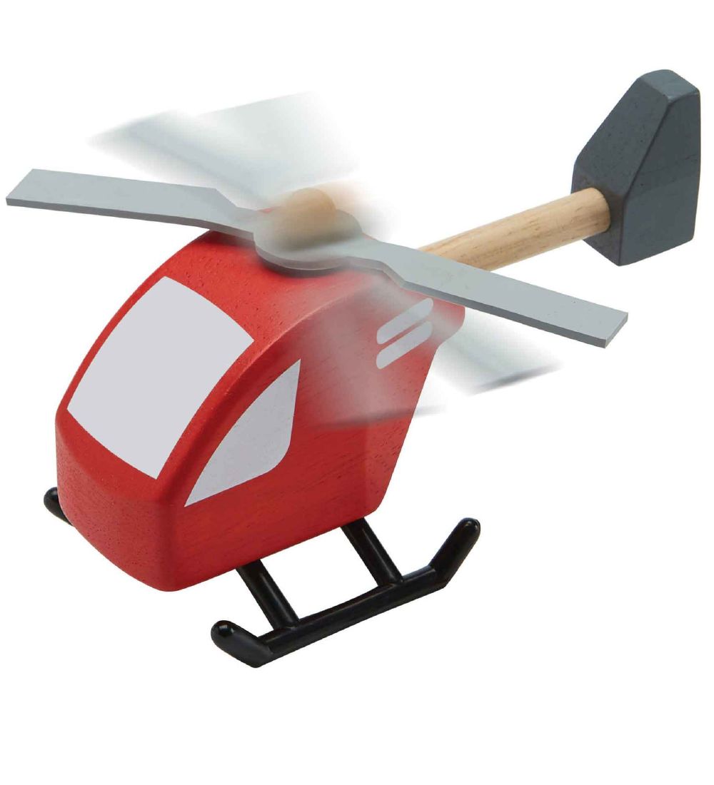 PlanToys Wooden Toy - Helicopter - Red