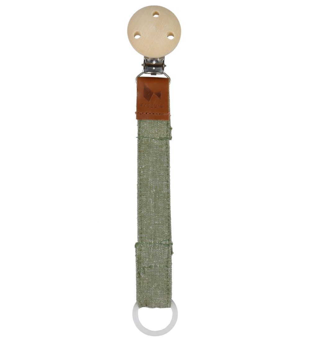 Fabelab Pacifier Clip - 2-Pack - Olive Chambray/Blue Spruce Cham