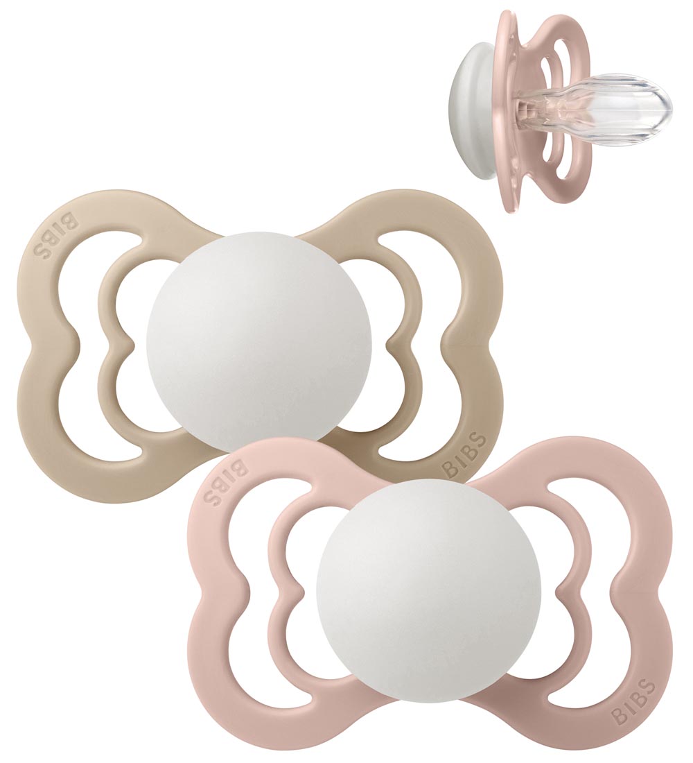 BIBS Supreme+ Glowing Pacifiers - Size 2 - 2-Pack - Symmetrical