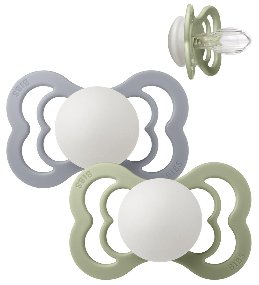 BIBS Supreme+ Glowing Pacifiers - Size 2 - 2-Pack - Symmetrical