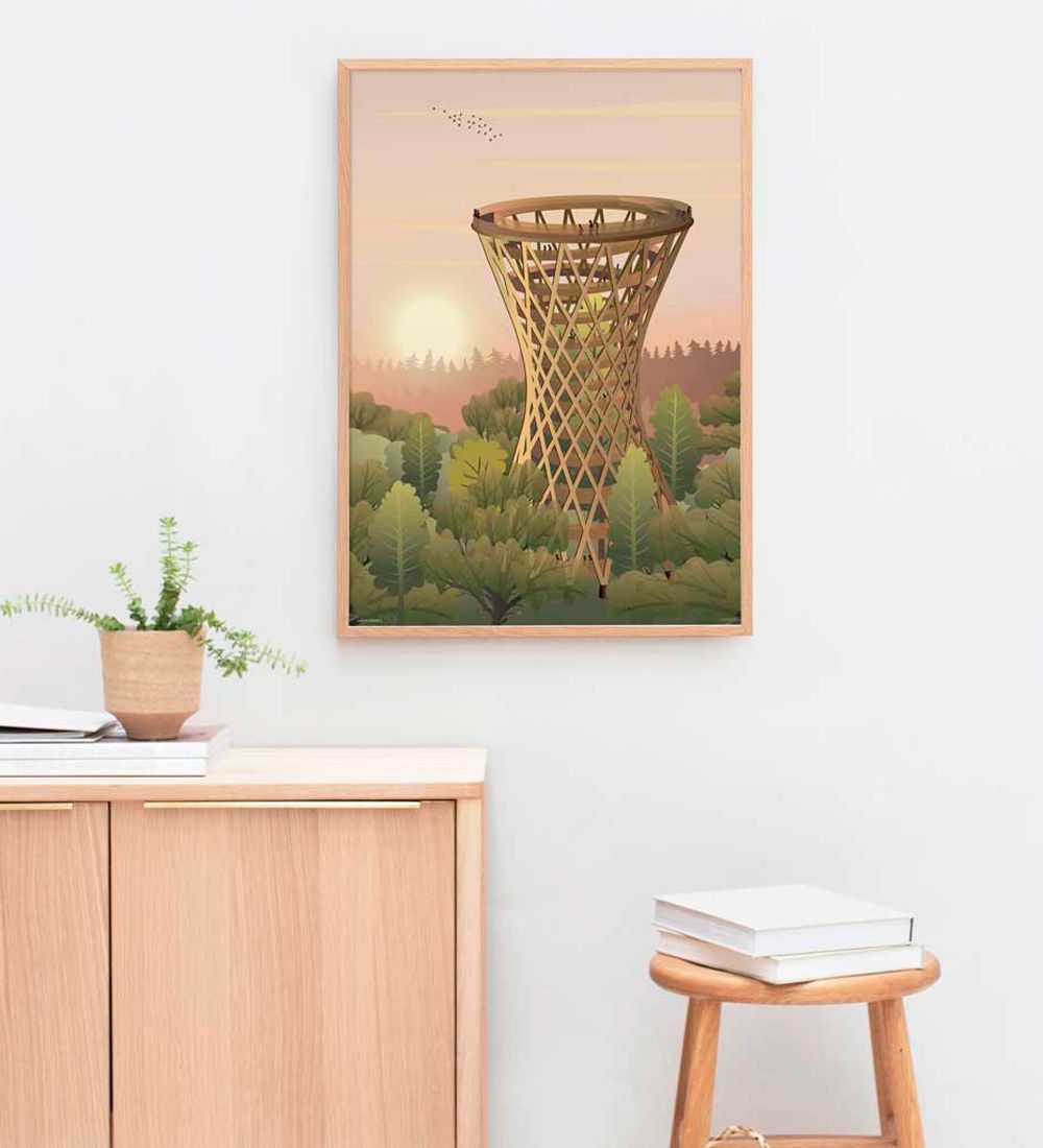 Vissevasse Poster - 30x40 cm - Forest Tower