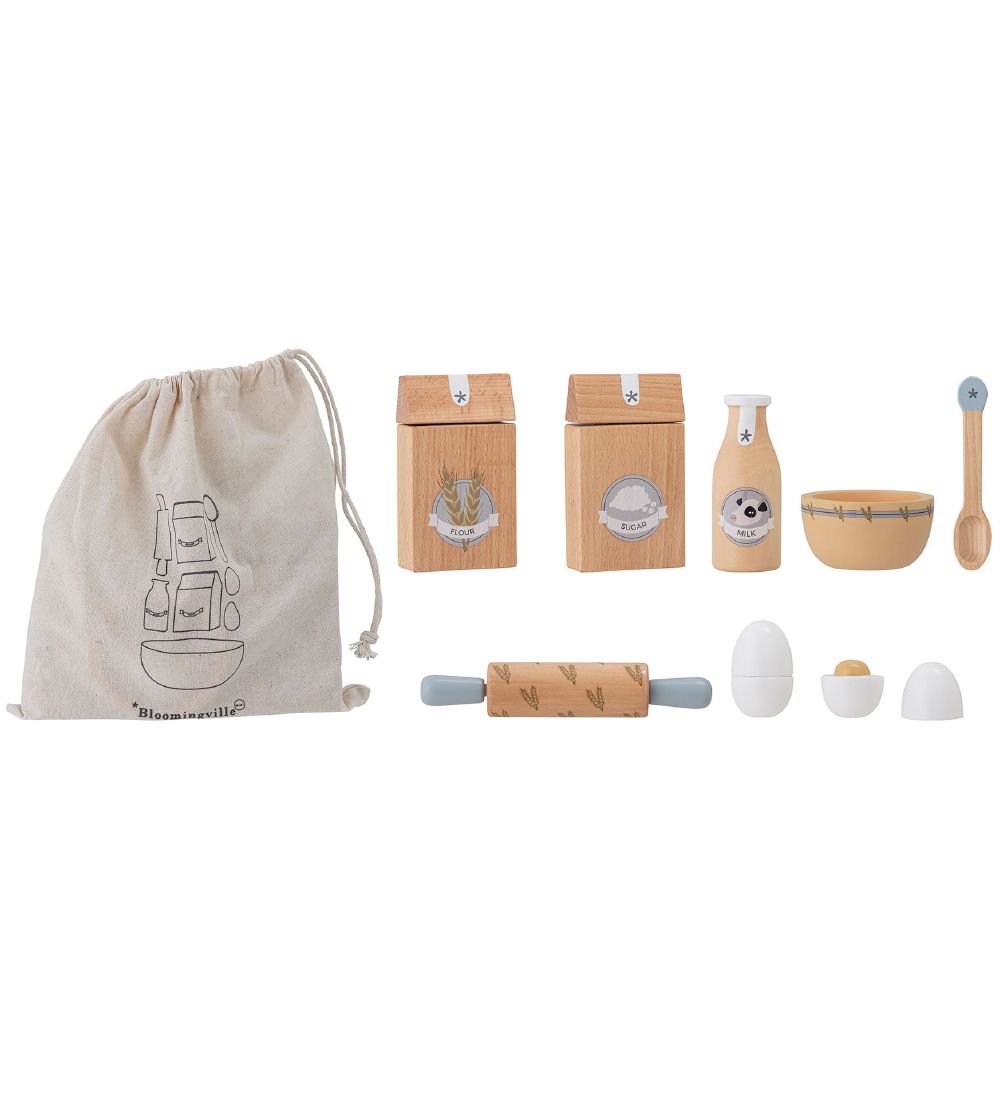 Bloomingville Toy Food - 8 Parts - Konrad - Natural - Beech