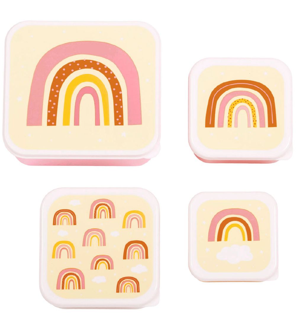 A Little Lovely Company Lunchbox Set - 4 pcs - Rainbows