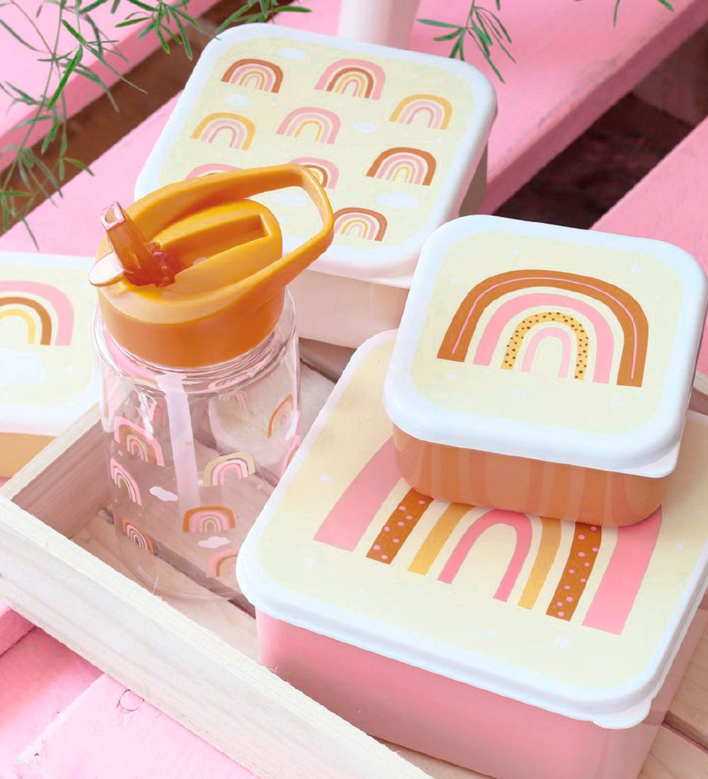 A Little Lovely Company Lunchbox Set - 4 pcs - Rainbows