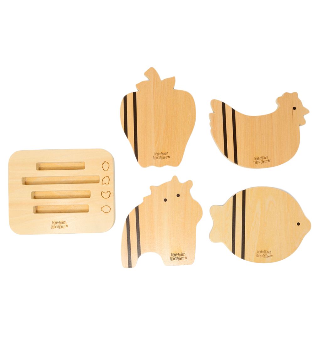 MaMaMeMo Cutting Board Board Set - 5 parts - Wood