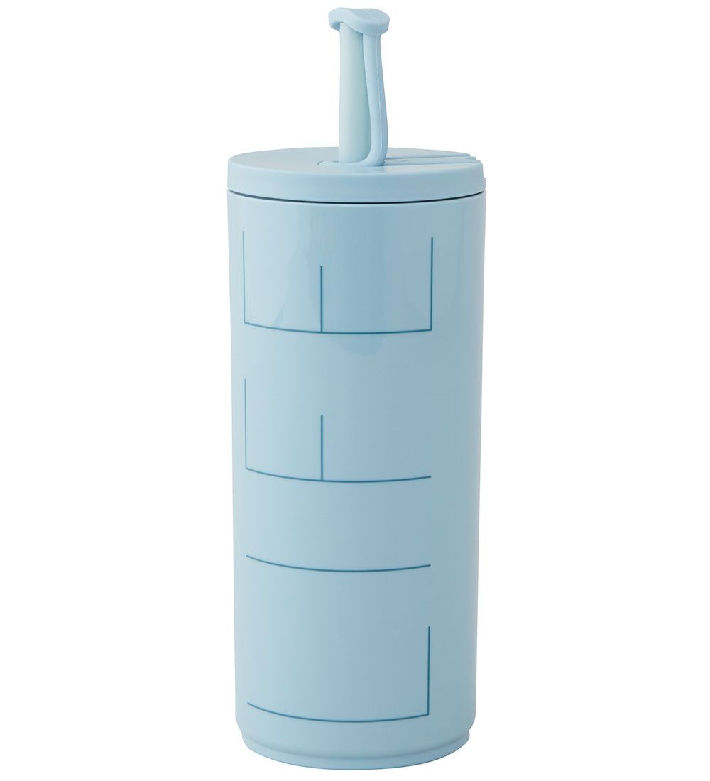 Design Letters Becher m. Strohhalme - 500 ml - Travel - Hellblau