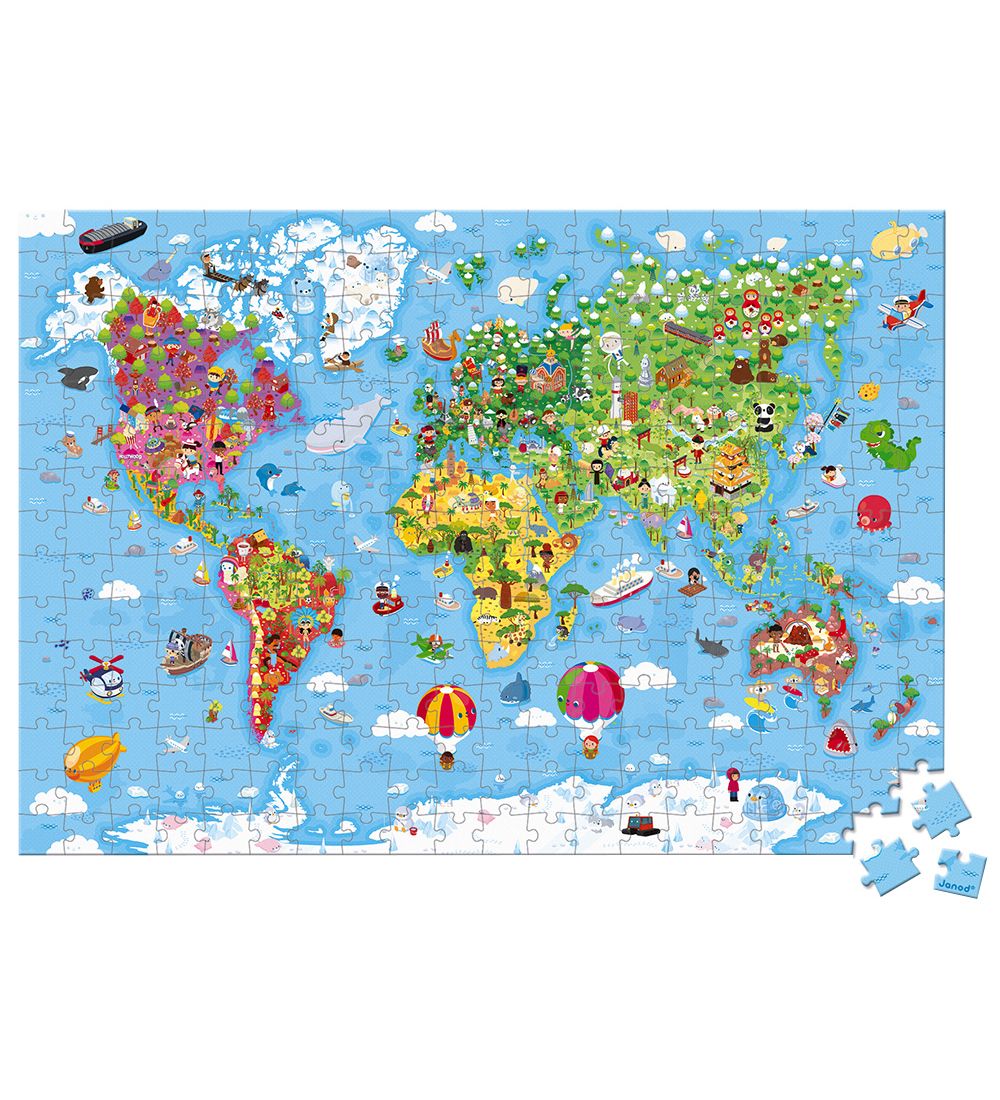 Janod Puzzle Game - 300 Bricks - World